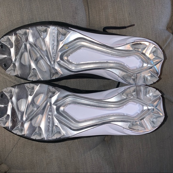 Mens Baseball Rawlings Black Cleats Size 8 - Picture 5 of 5